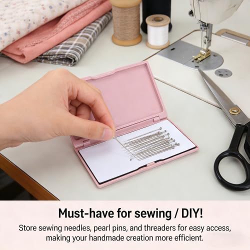 HEEPDD Magnetic Needle Storage Case, Pink Rectangle Needle Keeper
