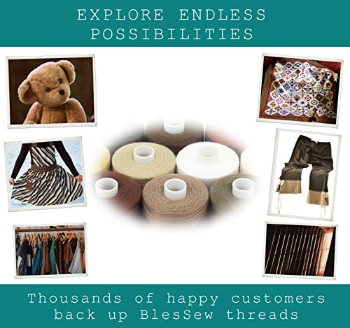 BlesSew Sewing Thread in Brown Color Tones - 10 Spools of Polyester Thread for Sewing Machine for Beginners, Hand Stitching & Quilting - 1000 yds Per Spool - color: Brown-Khaki-Neutral