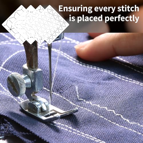 30 Pcs Reusable Plastic Sashiko Stencil, 4.7 x 4.7 Inch Geometric Sashiko Pattern Template for Drawing Line, Quilting, Embroidery, Sewing, Hand Quilting