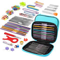 IMZAY 110 Pcs Crochet Hooks Set 0.6–6.5mm Crochet Needles for Yarn - color: Blue, size: 110 Pcs