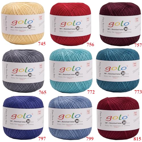 golo Crochet Thread Knitting Yarns for Hand Work Tatting Yarn 757 - color: 757 Crimson