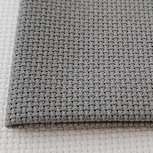 KCS 3 pc of 15" x 18" Counted Cross Stitch Cotton Aida Cloth Needlework Rolled Fabric Box,18CT,Medium Grey - color: Medium Grey, size: 18CT