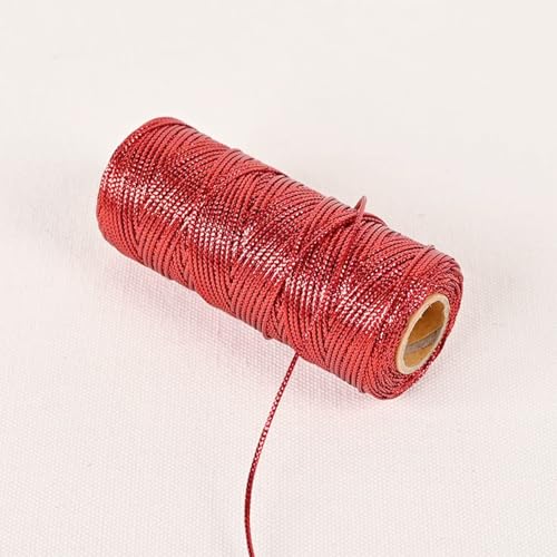 1.5mm Metallic String Decorative Metallic Bakers Twine Metallic Thread Rope for Craft Jewelry Making DIY Christmas Ornament Hanging Decoration, 3 Color D, 330 Yard - color: 3 Color D