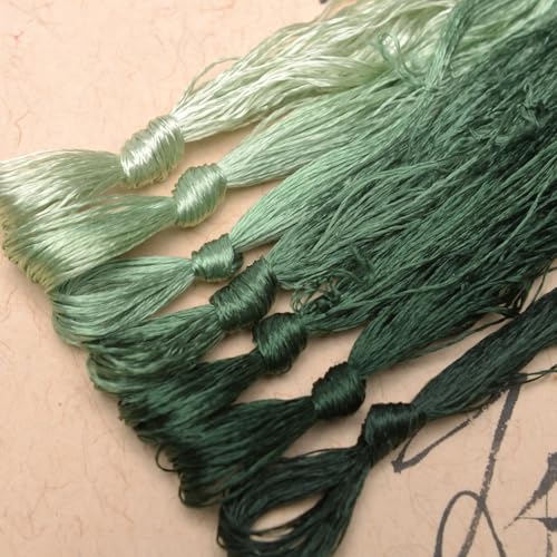 100% Mulberry Silk Embroidery Thread 7 Colors 110m Each (19) - color: 19