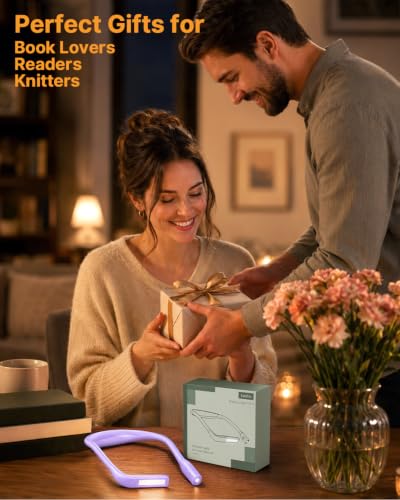 Reading Lights for Books in Bed, 3 Colors Dimmable Neck Light - color: Purple