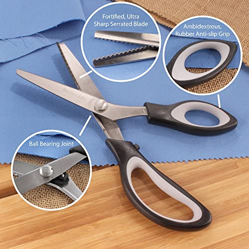 JubileeYarn Titanium Softgrip Scissors Set - Pinking, Sewing, Arts, Crafts, Office - 1 Set of 4 - Black - color: 4pc Black, size: 1 Set