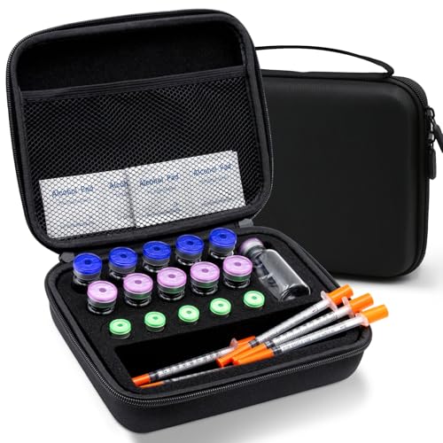 Peptide Case for Fridge Bac Water for Peptides for 3ml 5ml 10ml 30ml Vials - color: Black-15×(1-10ml)+1*30ml
