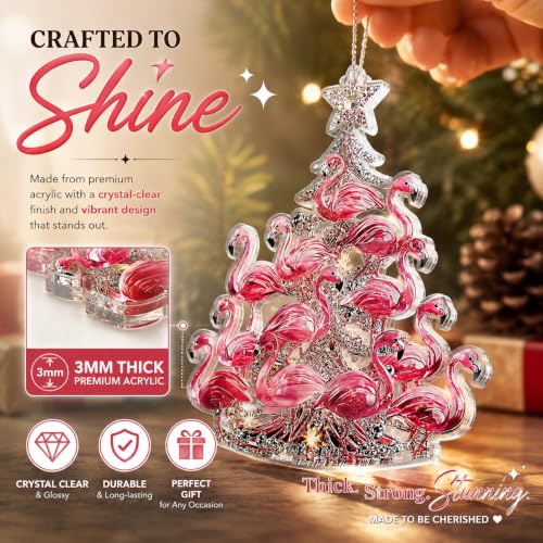 Flamingo Christmas Ornaments 2026 for Tree, Pink Flamingo Gifts Ornament - color: Flamingo Tree