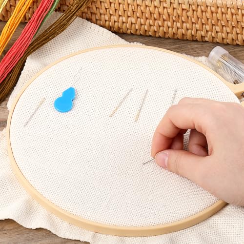 100pcs Cross Stitch Needles +2 Needle Threader Golden Color Large Eyes Cross Stitch DIY Embroidery Hand Needles Large Eyes Cross Stitch DIY Embroidery Hand Needles Sewing Needles in Transparent Box