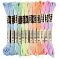 24 Skeins 210 Yards Variegated Embroidery Floss Cross Stitch Thread 6 Ply Macaroon Friendship Bracelet String Yarn Threads Bulk for Jewelry Making Bracelet Knitting Stitching DIY Crafts - color: Candy Color