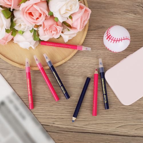 BOXOB 8pcs Tailors Fabric Pencil for Sewing Marking (Blue, Pink) - color: Blue, Pink