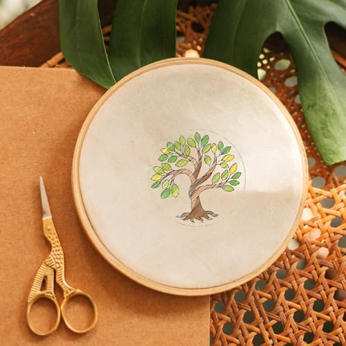 ORIGACH 4 Sheets Water Soluble Embroidery Patterns Stabilizers - Pre-Printed Tree of Life Designs - Stick & Stitch Embroidery Paper for Hand Sewing Lovers - color: Tree of Life