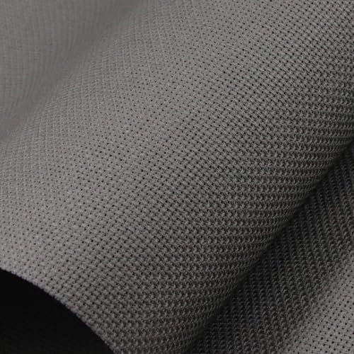KCS 12" x 59" (30cmx 149cm) 18CT Counted Cotton Aida Cloth Cross Stitch Fabric (Dark Grey) - color: Dark Grey