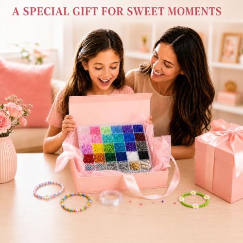 Redtwo 4mm Glass Beads for Jewelry Making, 24 Colors Bracelet Making Kit - size: 4mm