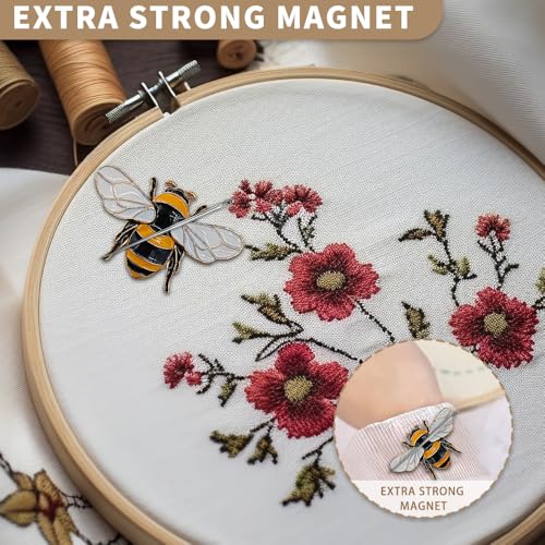 Needle Minder Magnet, Magnetic Needle Minder, Needle Minders Magnetic Cross Stitch Accessories, Magnetic Needle Holder, Life Tree, Butterfly, Cats, Owl, Heart (Bee) - size: Bee