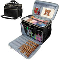 Anitor Large Crochet Bag Knitting Bag Yarn Storage Tote, Yarn Bag, Black - color: black