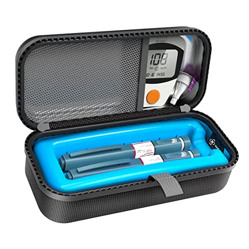 SHBC Insulin Pen Carrying Case Portable Medical Cooler Bag for Diabetes with Protective Ice Brick - Convenient to Changing Needles with Each Injection - color: Black
