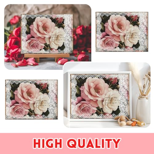 6 Sheets Roses Rub on Transfers for Furniture and DIY Crafts Vintage Lace Floral Rub on Transfer Sticker for Wood Furniture Decor Iod Transfers Stickers for Wood Glass Decals 6"x12" - style: Roses and Lace