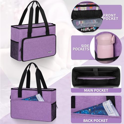 GMAK Embroidery Storage Bag, Embroidery Project Storage Carrying Tote Bag - color: Purple