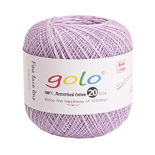golo Crochet Thread Size 20 Lavender Yarn Tatting Yarn 672 - color: 672 Lavender