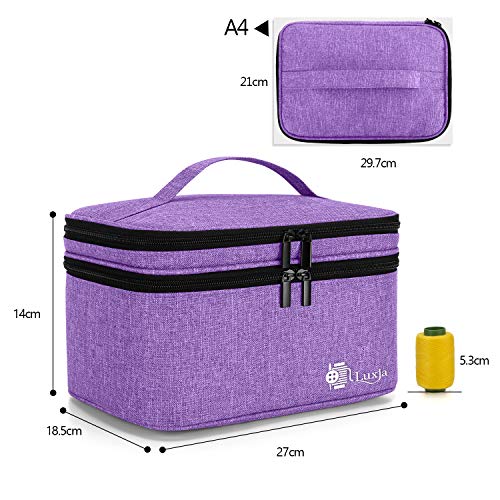 Luxja Double-Layer Large Sewing Organizer, Purple - color: Purple, size: Large