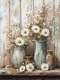 WUSARPLY Rustic Daisy Stamped Cross Stitch Kits for Beginners Adults - color: J150