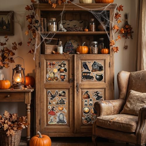 16 Pcs Halloween Rub on Transfers for Crafts DIY 5.7x5.7 Inch - color: Witch