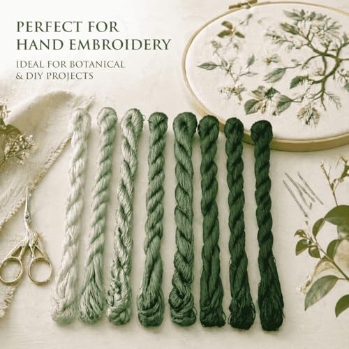 Natural 100% Silk Thread, Handmade Embroidery Thread Silk Floss 8 Colors 110m Each (98) - color: 98