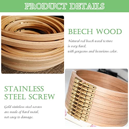 ZOCONE 3 PCS Beech Wood Embroidery Hoops, Wood Circle Hoop Ring Cross Stitch Hoop for Embroidery, Cross Stitch, Needlework, Art Craft Handy Sewing and Christmas Decoration (Size-4", 6", 8") - style: Size-4", 6", 8"