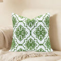 Slow Cow Embroidered Throw Pillow Cover 18 x 18 Inch Green - color: Green Bohemian Flower, size: 18" x 18" (Pack of 1)