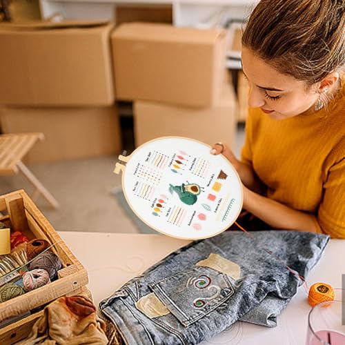 JOINRUN Beginner Embroidery Kit for Adults, 3 Pack with Video Tutorial - color: Bee