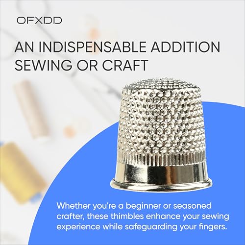Metal Thimble Finger Protectors - Pack of 5 - Stainless Steel Thimbles - Hand Protector for Sewing