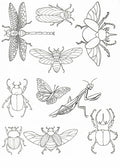 Water Soluble Embroidery Patterns Stabilizers, Stick and Stitch Embroidery Transfers Paper Tear Away Embroidery Stabilizer with Fun Designs for Stitching, Flowers and Animals (Beetles N Bugs) - color: Beetles N Bugs