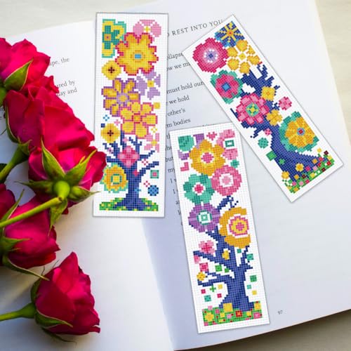 ORIGACH 6 Pack Flowering Tree Cross Stitch Kit - style: Flowering Tree