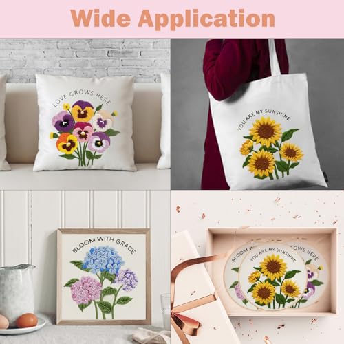 Nuberlic 3 Pack Embroidery Kit for Beginners, Floral Cross Stitch Kit - color: floral