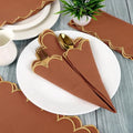 NATURALCRAFT Scalloped Cloth Napkins 18x18 in - Rust Edges Gold - color: Sl-rust Napkin - Gold Edges, size: 18" x 18" (Set of 4)