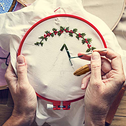 WILLBOND 6 Pieces Sewing Thimble Finger Protector Leather Coin Thimble Pad Cover for Knitting DIY Quilting Pin Needles Craft Accessories Tools, 3 Sizes