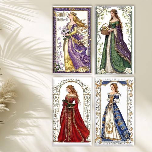 4 Pack Elegant Woman Stamped Cross Stitch Kits for Adults - Embroidery Kits for Beginners Adults,11 CT Patterns Dimensions Counted Cross Stitch Kits for Arts Craft Kits,16X28inch