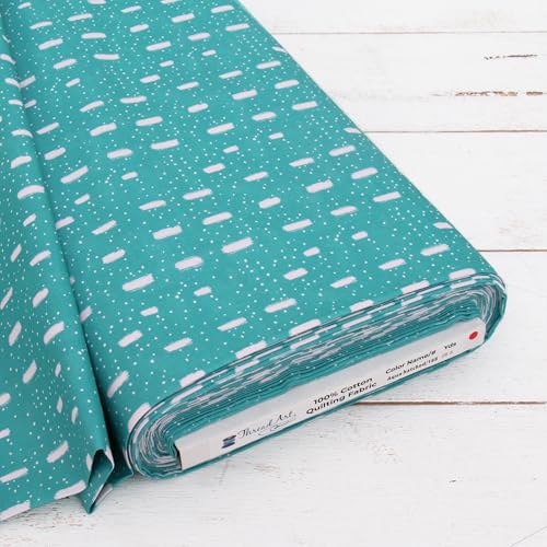 Threadart Vintage Aqua Hatch Cotton Quilting Fabric - 10 Yard Cut - color: Aqua Hatch, size: 10 YARD