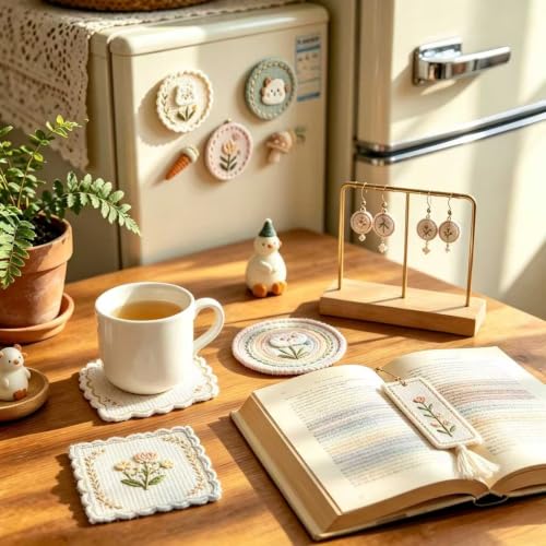 2 Pcs 18 Mesh Professional Blank Needlepoint Canvas Kit with Tools