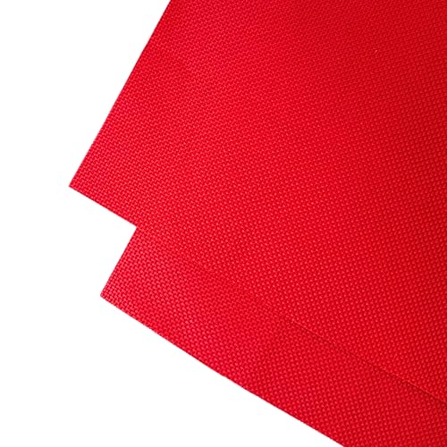 2 Sheets of Red 11 Count Aida Cloth – 18 x 18 Inch Pre-Cut Fabric Squares – Cross Stitch Fabric – 100% Cotton – Ideal for Needlework & Embroidery – The Knotty Unicorn - color: Red
