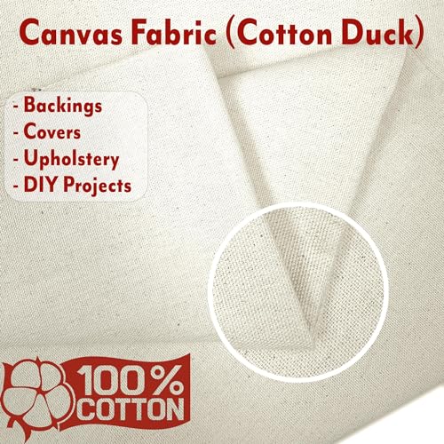 Barcelonetta | Canvas Fabric | Cotton Duck | Heavy | Natural 10oz | 62'' Wide | Arts & Crafts, Backings, Covers, Placemats (1 Yard) - color: Natural 10oz, size: 1 Yard