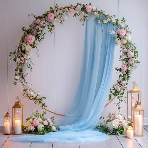 Wedding Arch Draping Fabric 1 Panel Baby Blue Sheer Backdrop Drapes - color: Baby Blue, size: 1 Panel