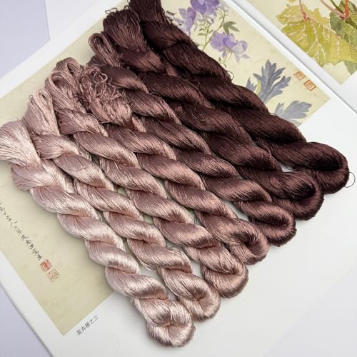 100% Mulberry Silk Embroidery Thread 7 Colors 110m Each (59) - color: C59