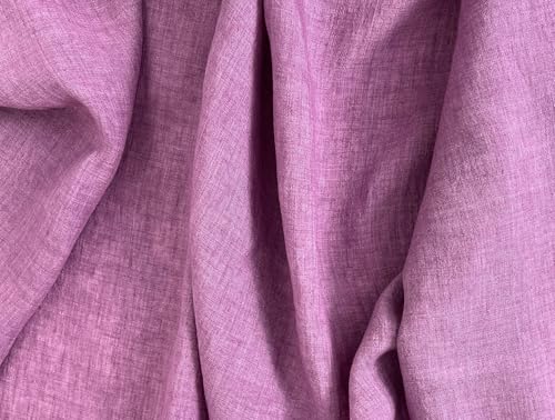 The Linen Lab | 100% Pure Linen Fabric from High-Twisted Yarn – Lightweight, Pre-Washed and Crisp, Cool & Soft Touch – 52" Width – for Apparel & Sewing (Amethyst 6527, 1 Yard pre Cut) - color: Amethyst 6527, size: 1 yard pre cut