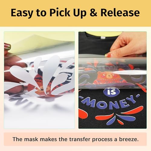 TransOurDream Heat Transfer Mask & Iron on Tape(20 Sheets, 11"x17") - Iron-On Clear Positioning Film for Dark Transfer Paper & Printable HTV on Shirts - color: Mask-Dark, size: 20 Sheets