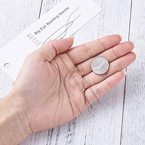 Craftdady 10Pcs Big Eye Beading Needles 2.95-Inch Stainless Steel Collapsible Embroidery Sewing Needles for Jewelry Making - color: Stainless Steel Color, 2.95"
