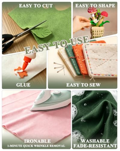 Moss Green Felt Fabric 36" X 36" 1.6mm Thick Soft Square Felt Sheet - color: Moss Green