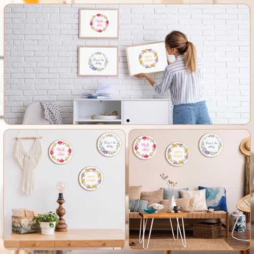 Daifunli 3 Sets Funny DIY Embroidery Kits for Beginners Adults - style: Floral