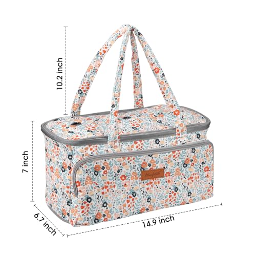 Yarn Bag-Yarn Storage Organizer with Grommets-Portable Crochet Bag for Yarn Skeins-Crochet Hooks-Knitting Needles -Other Accessories (Daisy) - color: Daisy